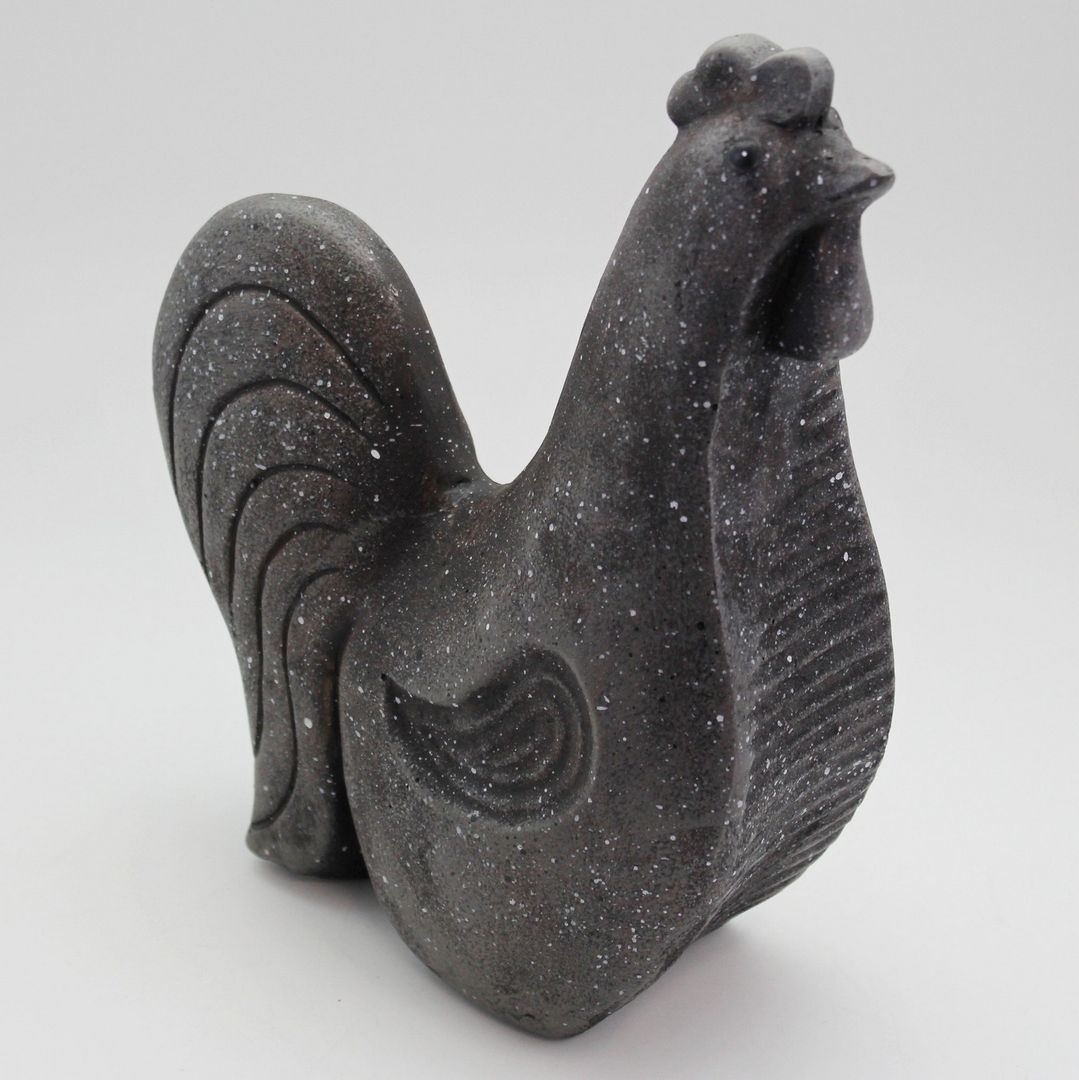 Slepice keramika šedá 39cm